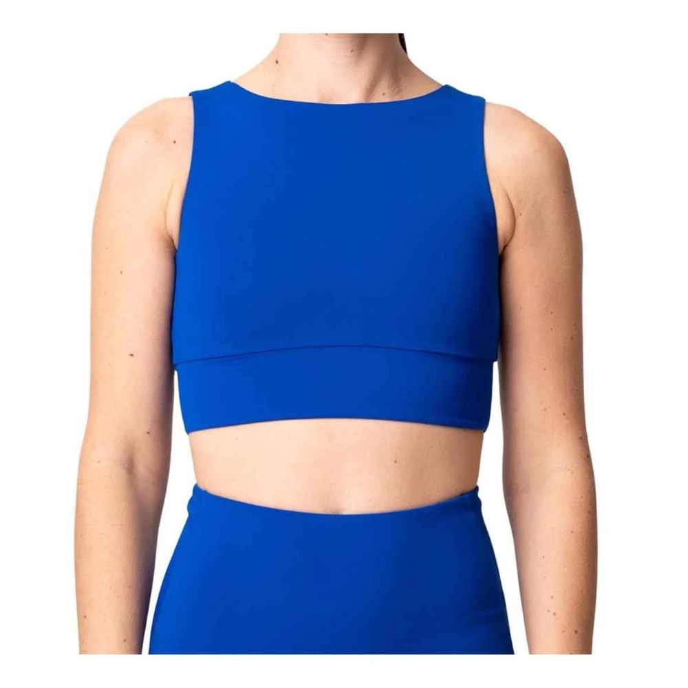 Alder Apparel Blue High Neck Surf’s Up Swim Top